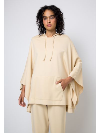 Oversized Hooded Solid Poncho