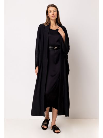 Textured Kimono Sleeve Loose Fit Abaya