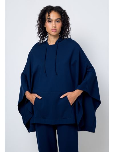 Oversized Hooded Solid Poncho
