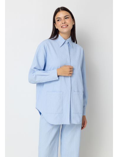 Textured Loose Fit Solid Shirt