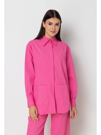 Textured Loose Fit Solid Shirt