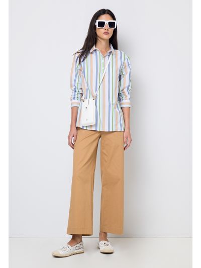 High Waist Wide Leg Solid Trouser