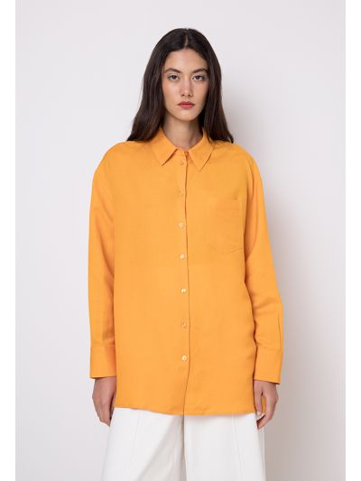 Oversized Solid Long Sleeve Shirt