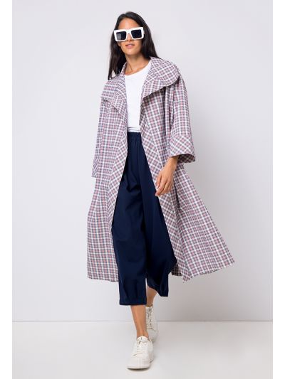 Open Front Printed Drop Shoulder Jacket