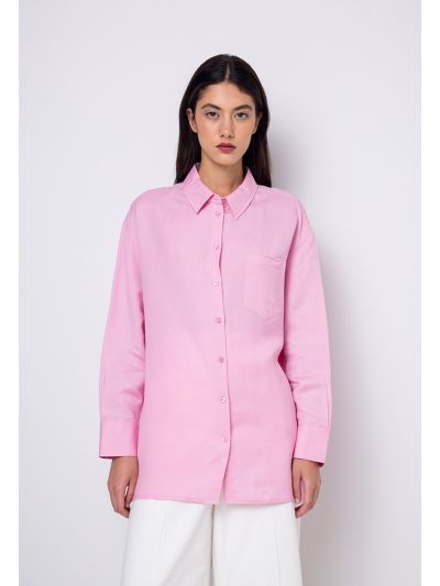 Oversized Solid Long Sleeve Shirt