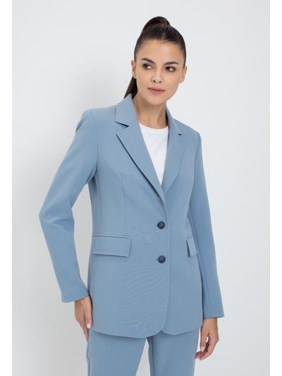 Solid Single Breasted Blazer