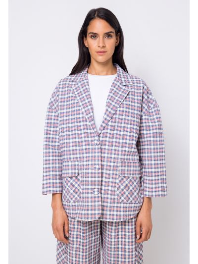 Printed Oversized Drop Shoulder Blazer