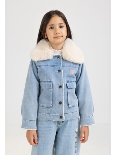 Textured Knitted Denim Jacket