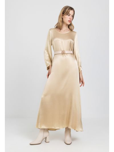 Solid Viscose Flared Maxi Dress