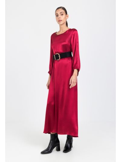 Solid Viscose Flared Maxi Dress