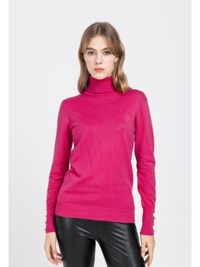 Knitted High Neck Solid Top