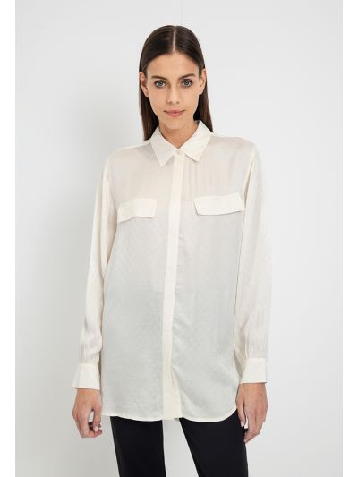 Monogram Print Loose Fit Shirt