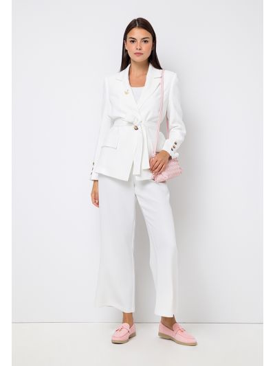 Single Tone Wide Leg High Waist Trouser