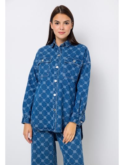 Monogram Print Denim Jacket