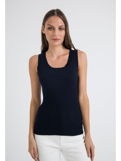 Basic Solid Ribbed Top