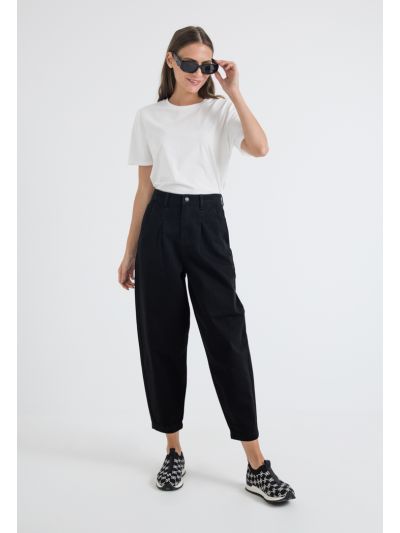 High Waist Baggy Denim Trouser