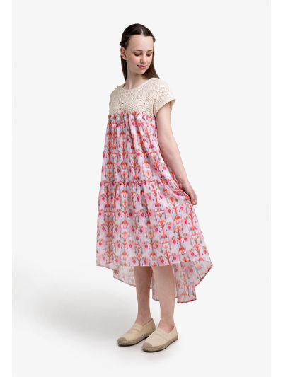 High-Low Yoke Lace Dress