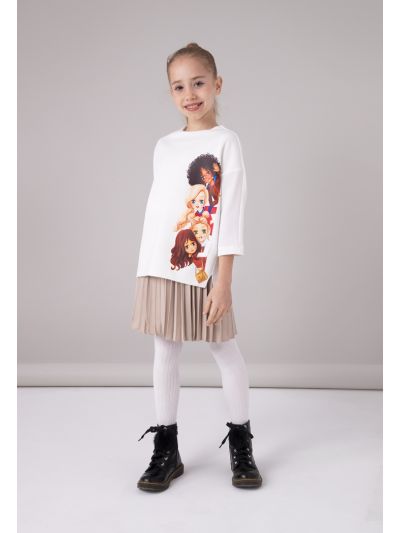 Elasticated Waistband Pleated Skirt