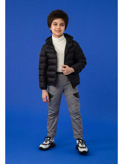 Exposed Elastic Waistband Side Flap Pocket Pants