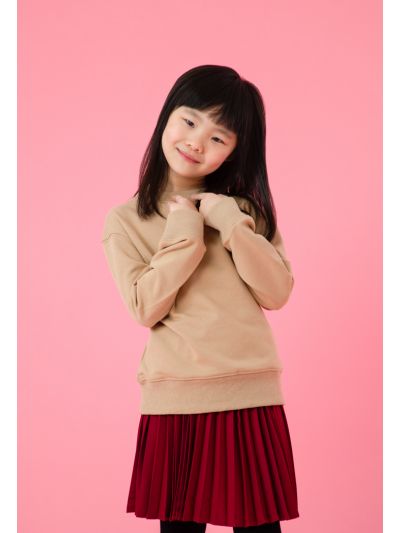Pullover Ribbed Trim Long Sleeve Blouse