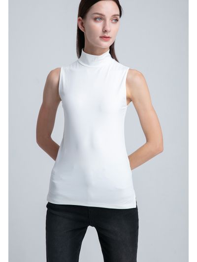High Neck Sleeveless Basic Top
