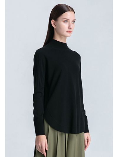 Raglan Sleeve Knitted Solid Top