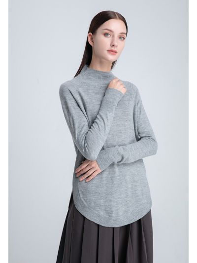 Raglan Sleeve Knitted Solid Top