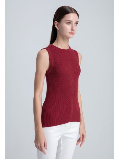 Basic Sleeveless Knitted Top