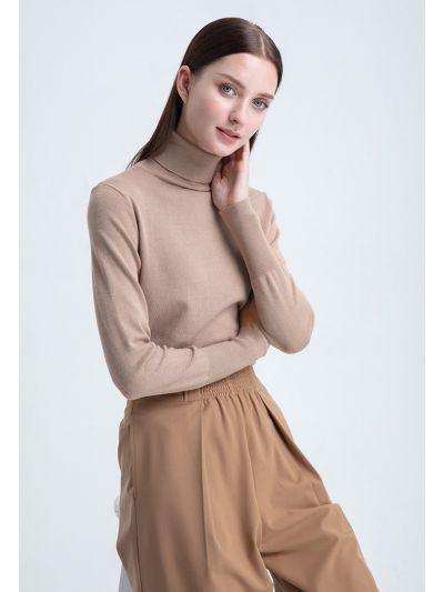 High Turtle Neck Basic Knitted Top