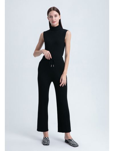 Straight Long Knitted Basic Pants