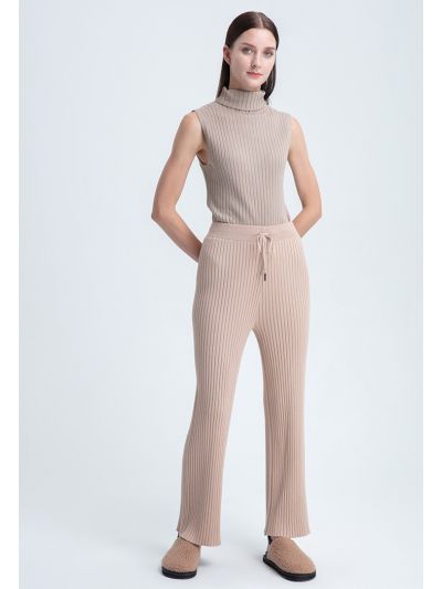 Straight Long Knitted Basic Pants