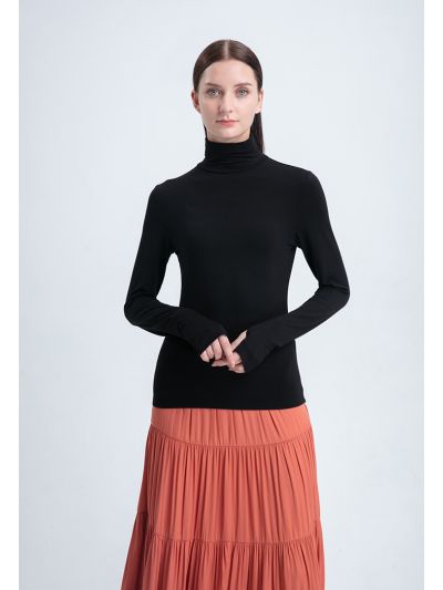 High Neck Solid Basic Top