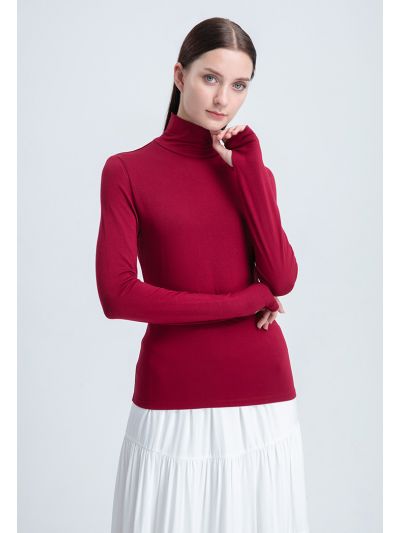 High Neck Solid Basic Top
