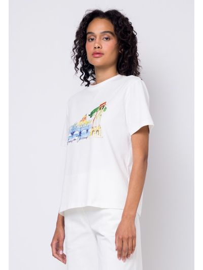 Printed Motif Short Sleeve T-Shirt