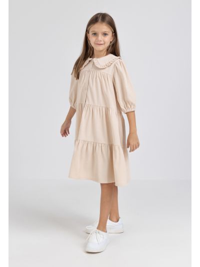 Solid Ruffled Tiered Dress