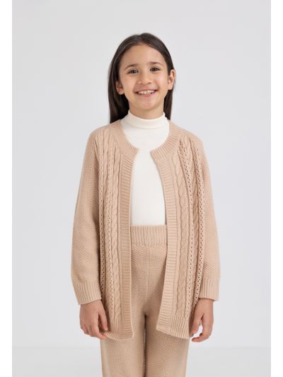 Open Solid Woven Cardigan