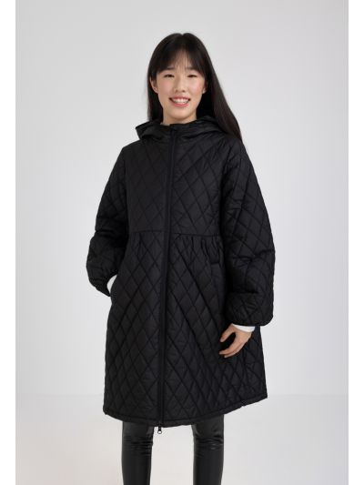 Solid Quilted Winter Coat