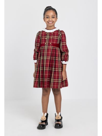 Checkered Long Sleeved Dress