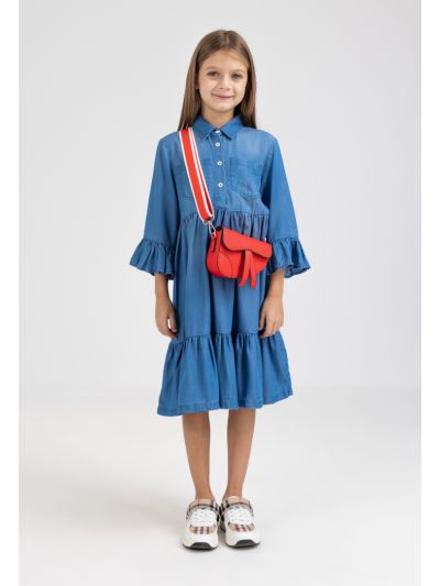 Solid Pocketed Drop Waist Dress