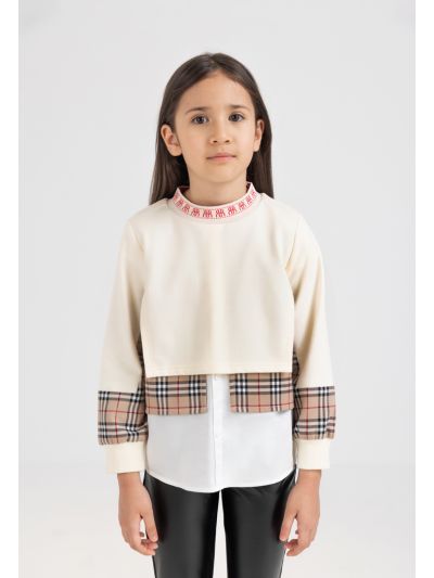 Checked Knitted Top
