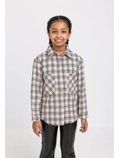 Plaid Frayed Hems Shirt