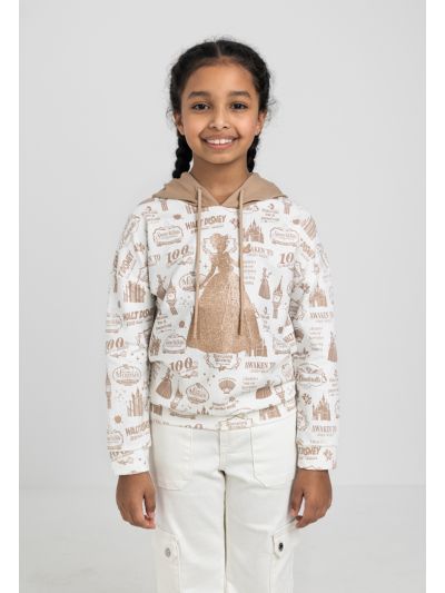 Disney Princess Printed Sparkling Hoodie
