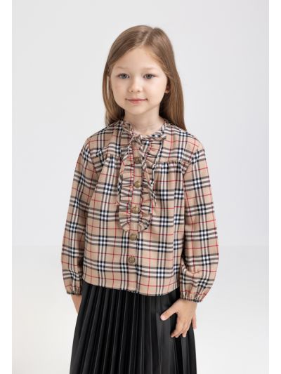 Checked Ruffled Blouse