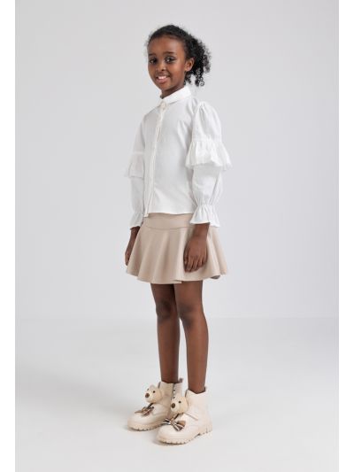 Solid Flared Hemline Skirt