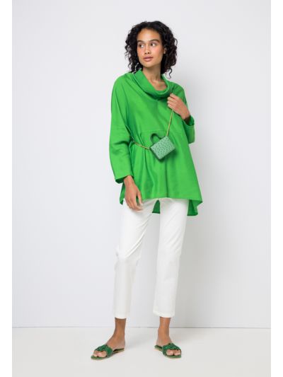 Solid High Waist Pegged Trouser