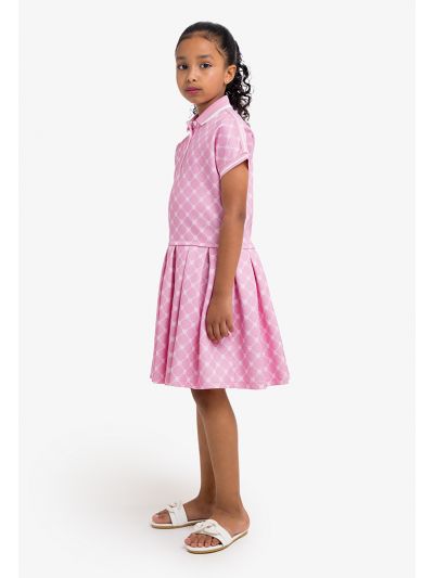 Printed Monogram Pleated Dress