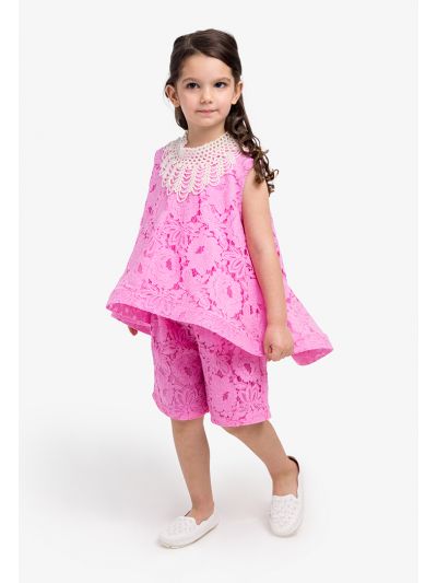 Floral Lace Tent Top and Shorts Set