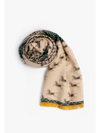 Horse Print Knitted Shawl