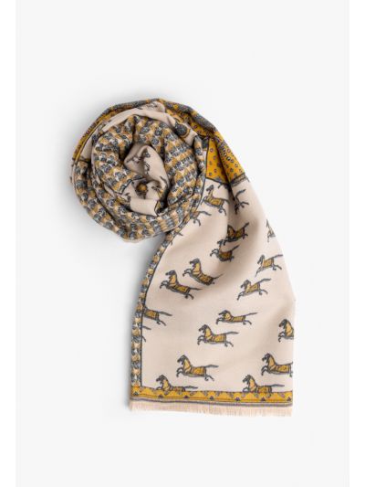 Horse Print Knitted Shawl