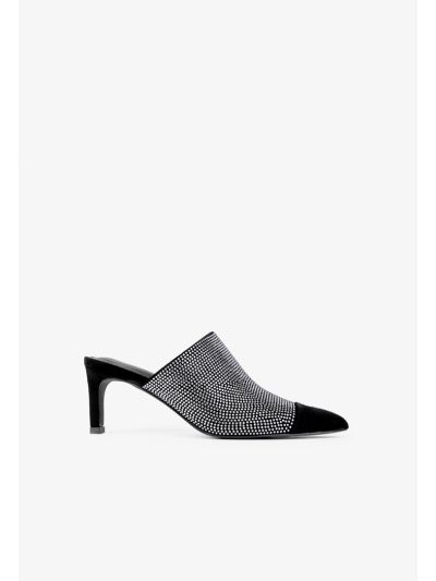 Crystal Embellished Heeled Mules